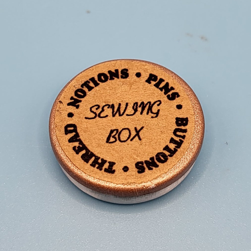 Sewing Tins - Metal with Paper Label - 1/12 Scale Dollhouse Miniature