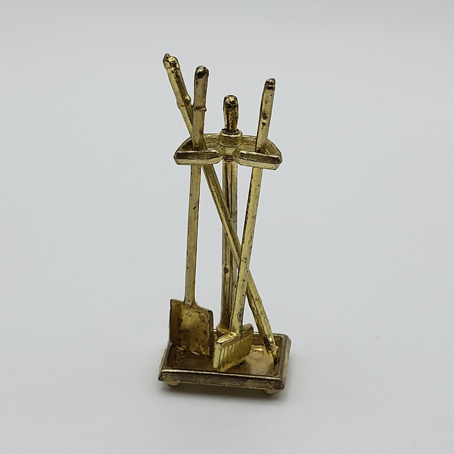 Brass Fireplace Tools - 4-Piece Set - 1/12 Scale Dollhouse Miniature