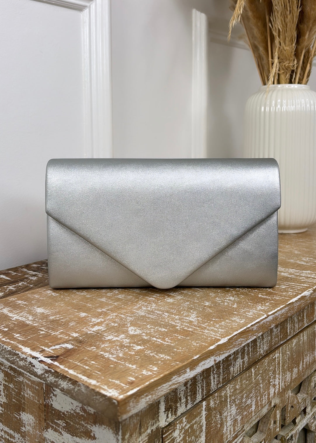 Myrtle Silver Envelope Clutch