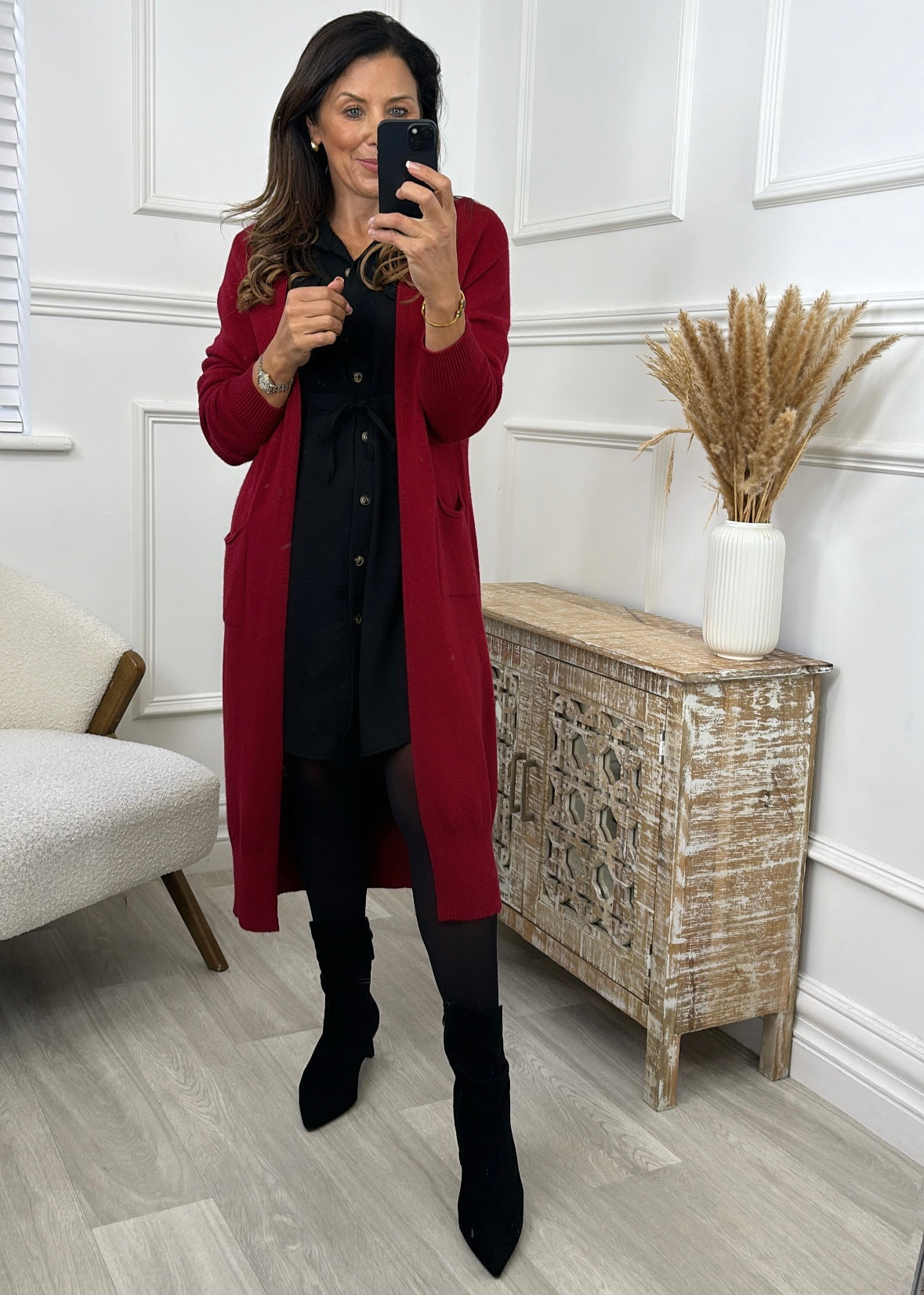 Louisa Wine Knit Cardigan