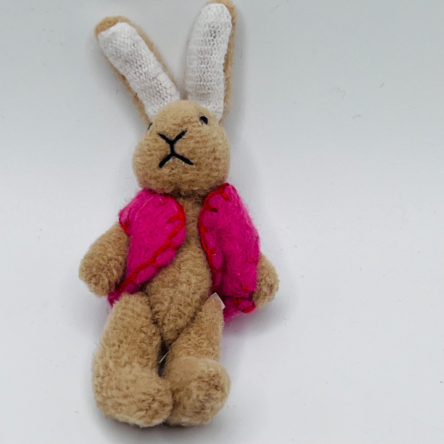 Bunny with Pink Vest - 1/12 Scale Dollhouse Miniature