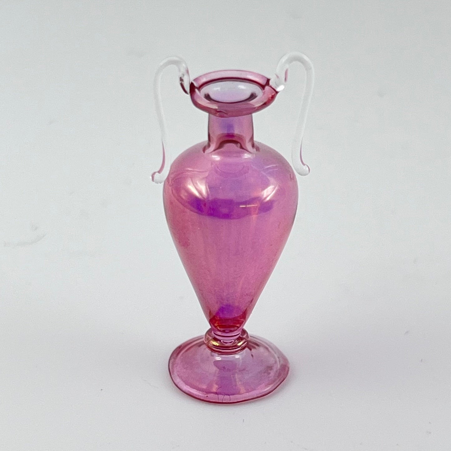Iridescent Pink Glass Vase - 1/12 Scale Dollhouse Miniature