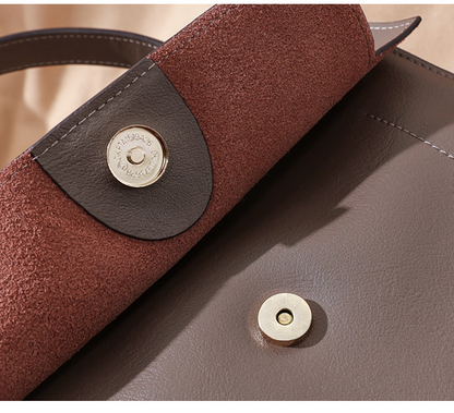 2025 S/S Genuine leather fashion messenger bag retro large capacity single shoulder handbag tote crossbody