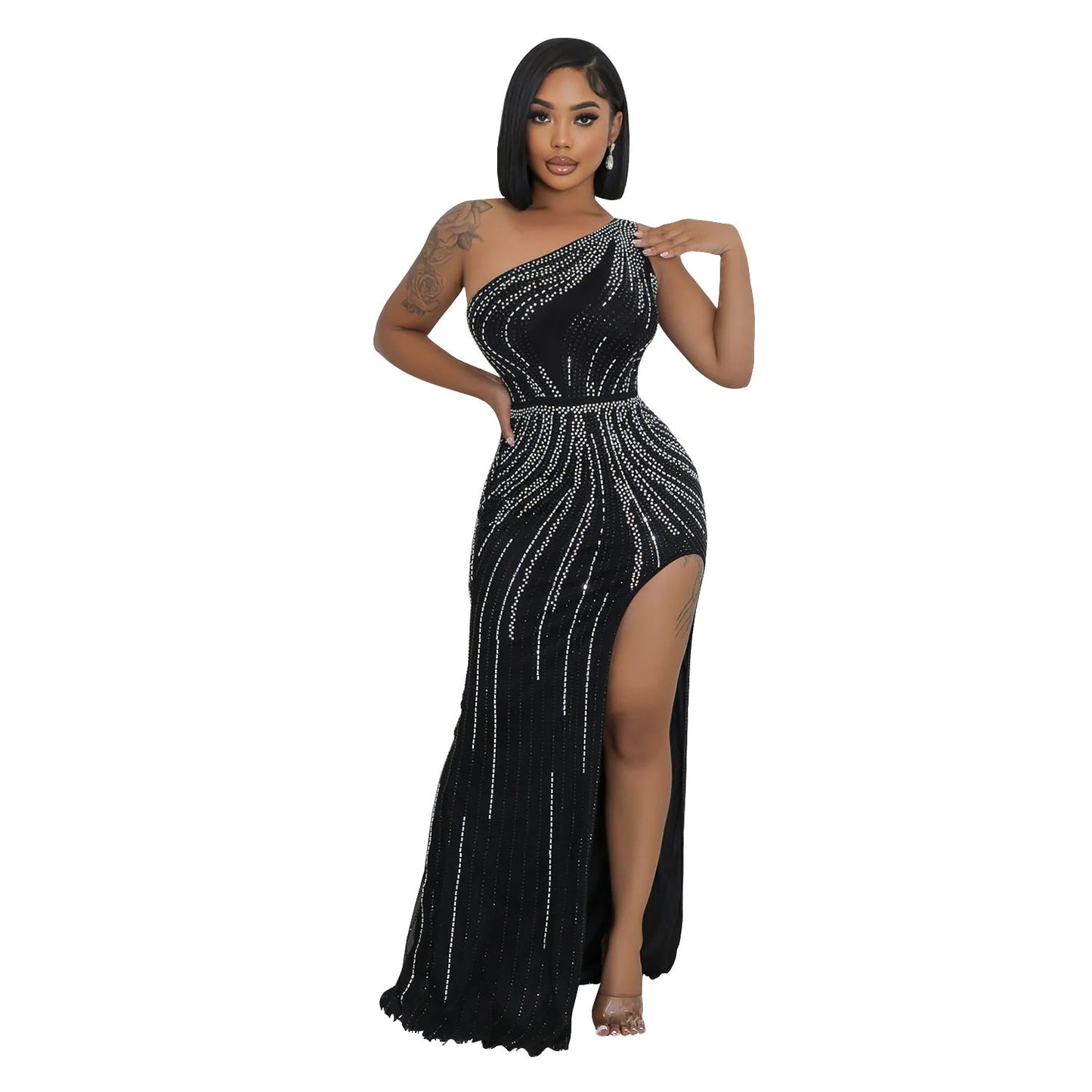 Fashionable And Sexy Rhinestone-embellished Dress For Women