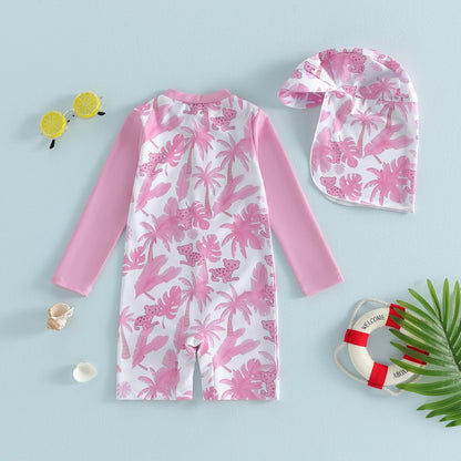 PINK PARADISE Swimsuit with Sun Hat