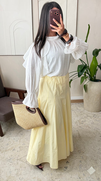Jupe Doublee 100 Coton I Jaune