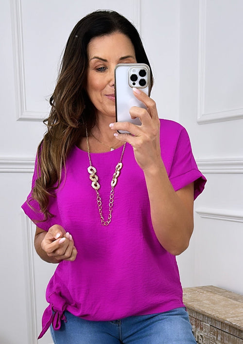 Bernadette Magenta Side Knot Top