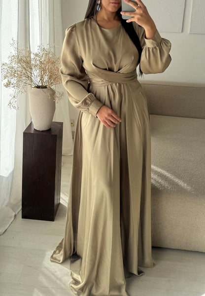 Robe Turquie Cloche A Nouer Au Dos I Kaki Mordore