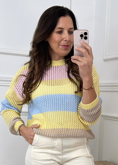 Blakely Yellow Wide Stripes Jumper
