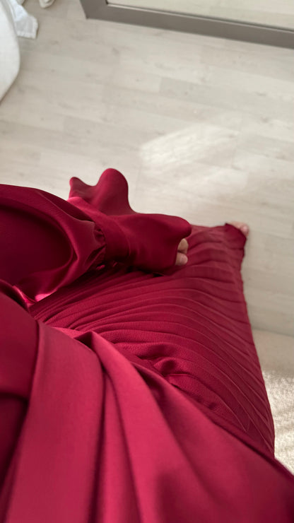 Robe Turquie Cache Coeur Plissee I Bordeaux