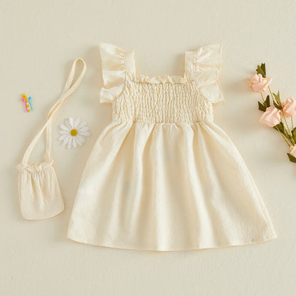BUTTERFLIES Smocked Dress with Purse