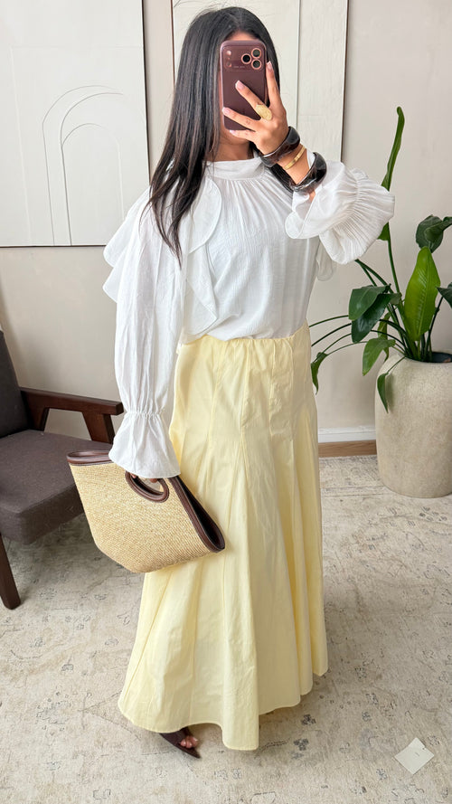 Jupe Doublee 100 Coton I Jaune