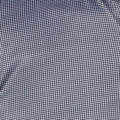 Quattro Flex Dress Shirt with Semi-Spread Collar Black Houndstooth