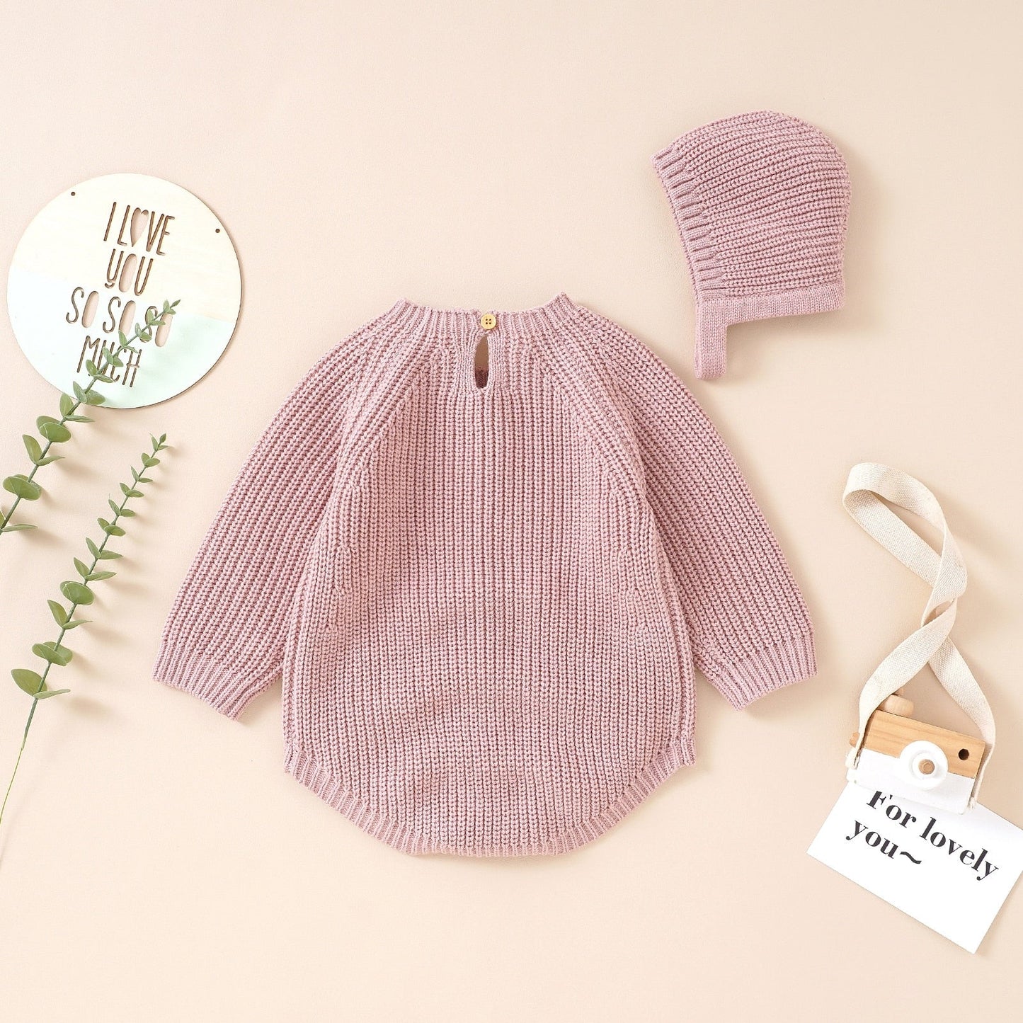 RYLEE Knitted Romper with Cap