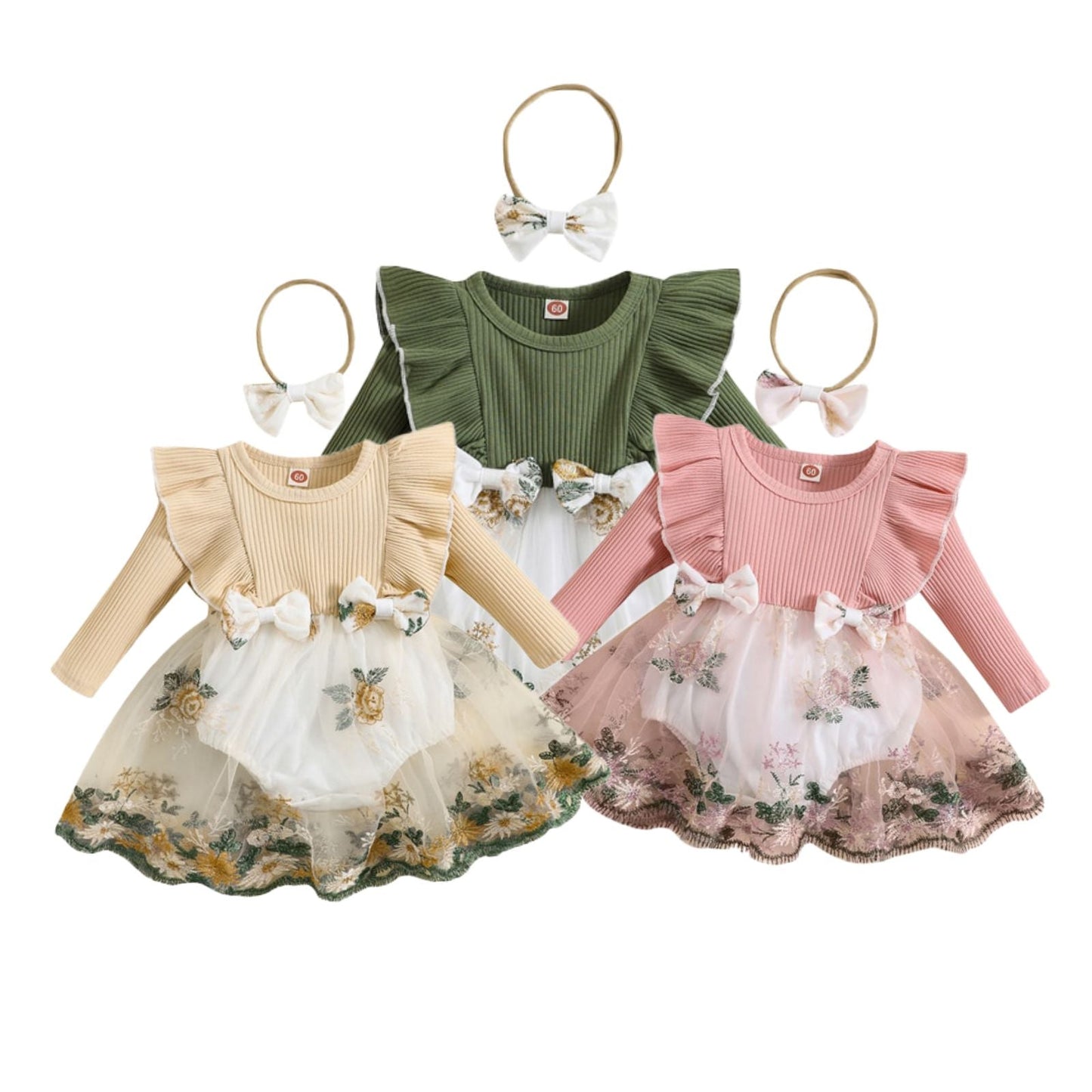 OPHELIA Embroidered Tulle Romper Dress