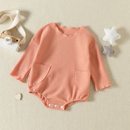 MAGGIE Waffle Knit Pocket Long-Sleeve