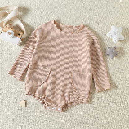 MAGGIE Waffle Knit Pocket Long-Sleeve