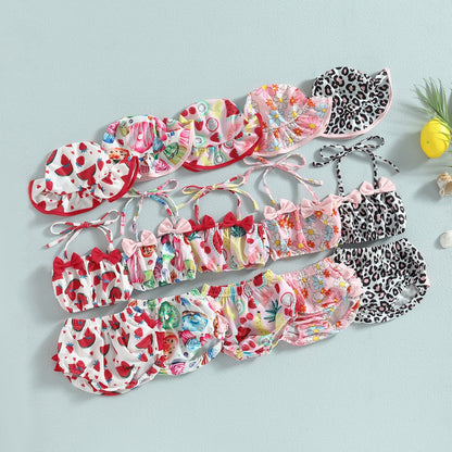 SUMMER VIBES Bowtie Bikini with Sun Hat