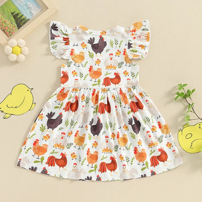 CHICKENS Ruffle Dress