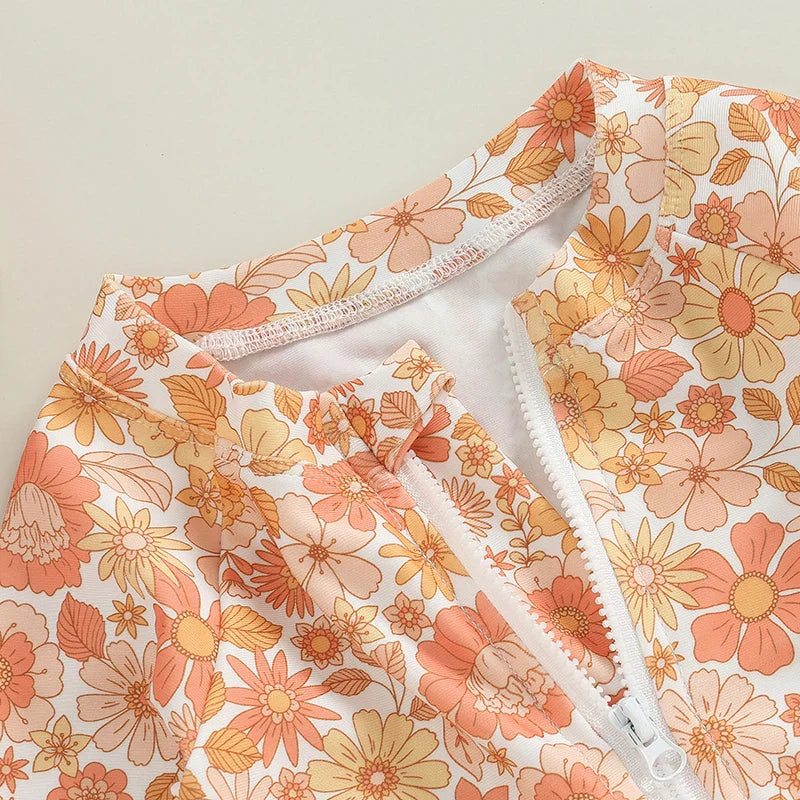 AUTUMN FLOWERS Swimsuit with Sun Hat