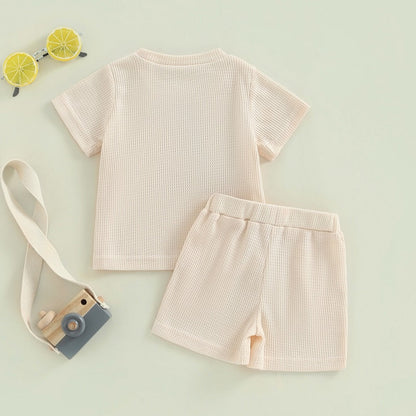LITTLE DUDE Waffle Knit Outfit