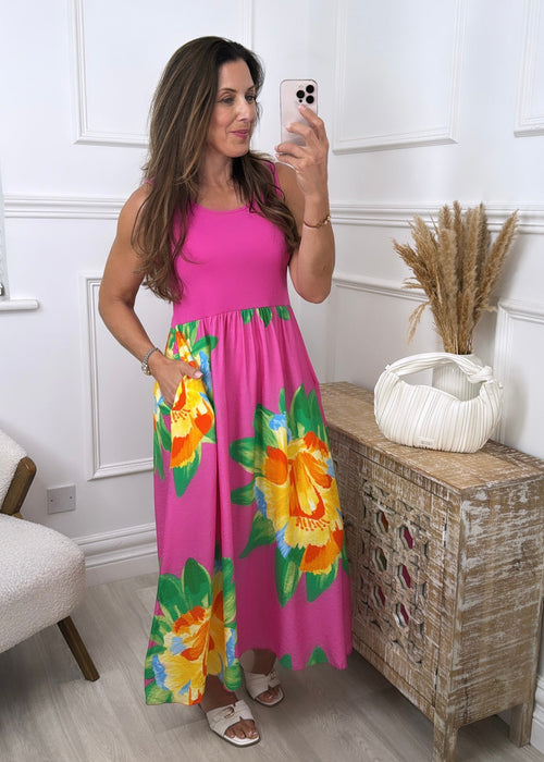 Colette Pink Floral Skirt Dress