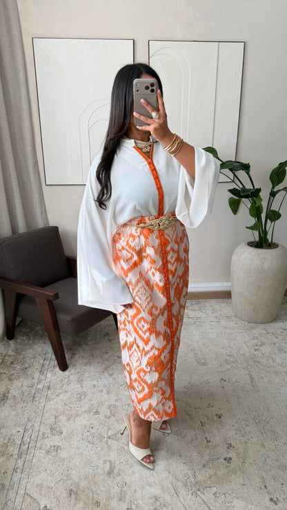 Ensemble Jupe Brocard Dore I Orange
