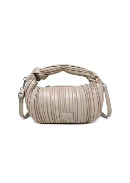 Rosie Taupe Pleated Hobo Handbag