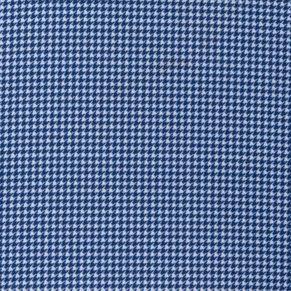 Quattro Flex Dress Shirt with Semi-Spread Collar Navy Houndstooth