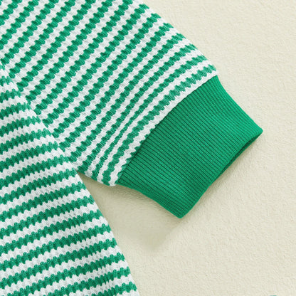 CLOVER Waffle Knit Long-Sleeve Romper