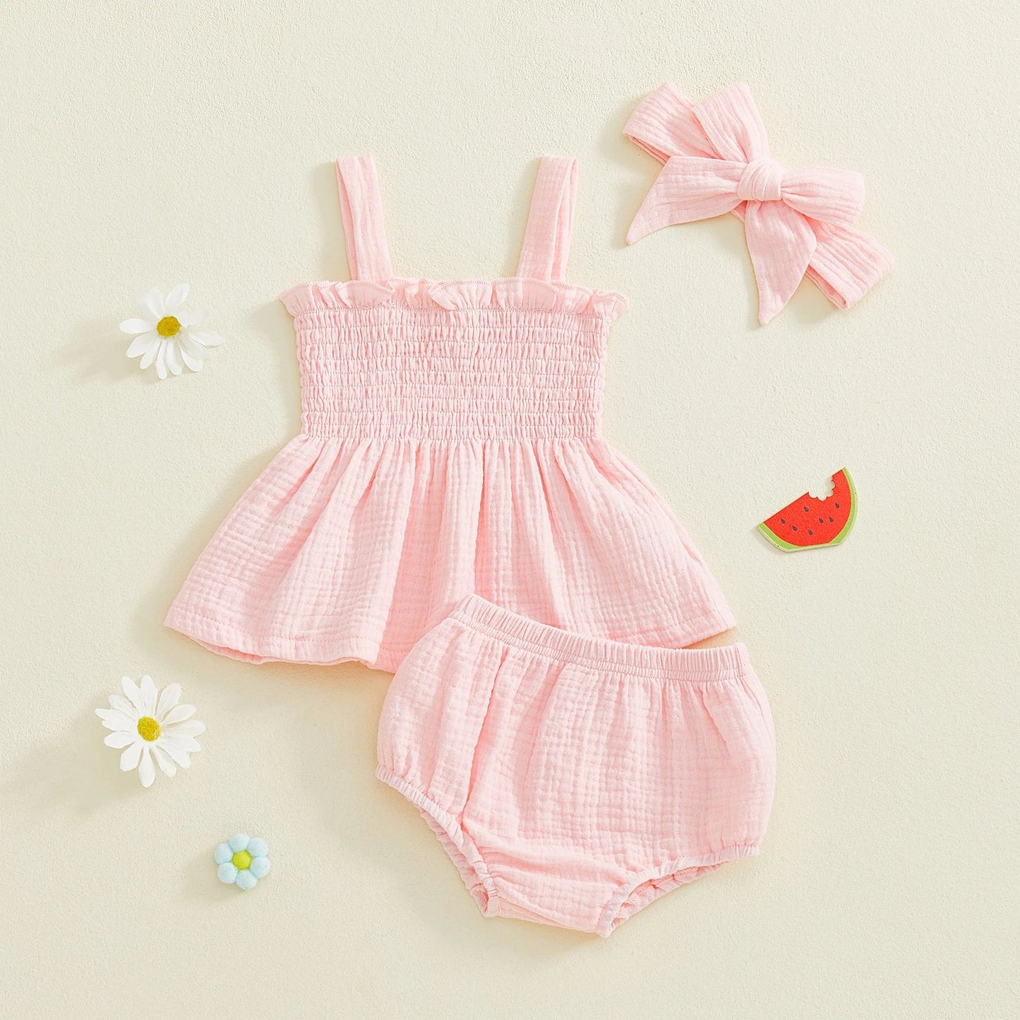 PENNY Smocked Muslin Summer Outfit