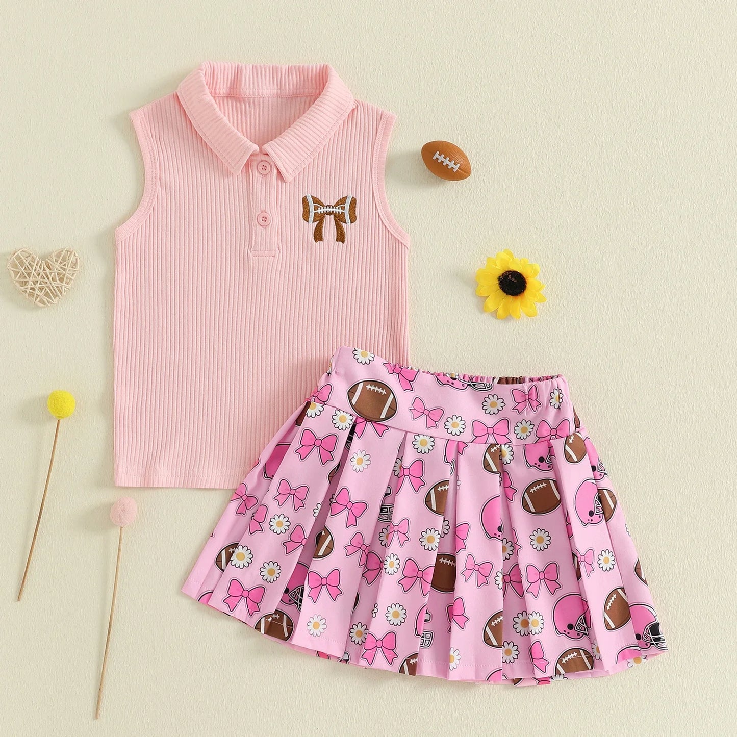 FOOTBALL Bowtie Skirt Outfit