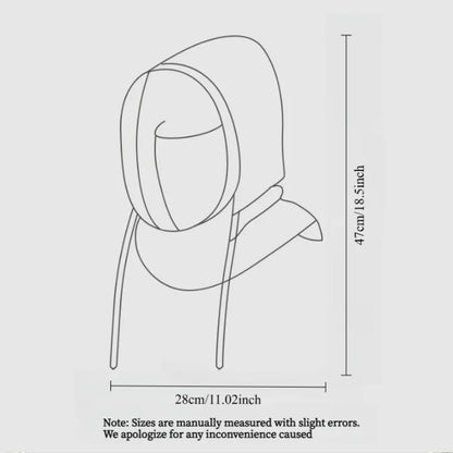 1pc Unisex Winter Balaclava - Windproof Knit Hood with Drawstring, Warm Motorcycle Headgear for Cold Weather,Ski Mask