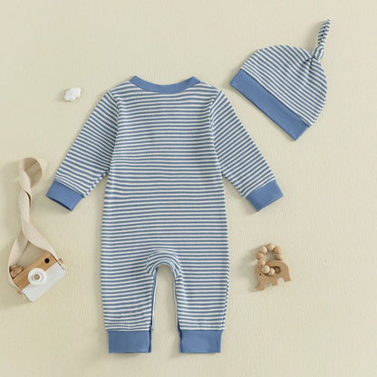 TOMMY Striped Jumpsuit with Beanie