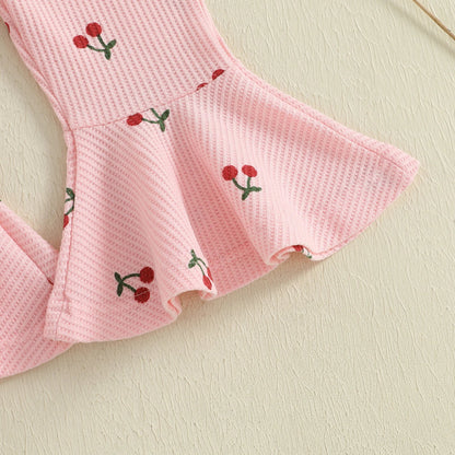 CHERRIES Bellbottom Pull-on Jumpsuit