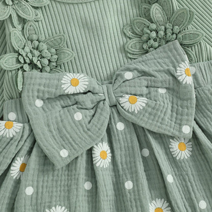 DAISY Crochet Floral Romper Dress