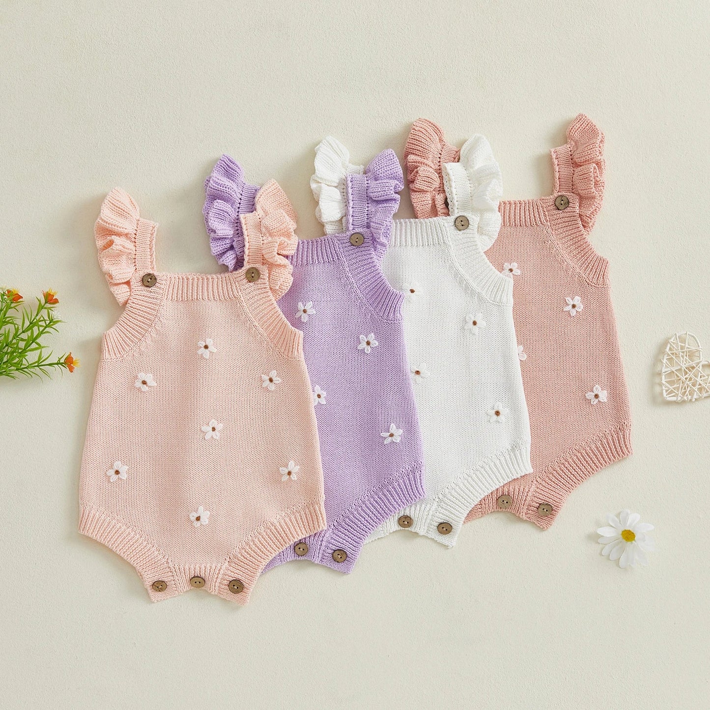 DAISY Knitted Ruffle Romper