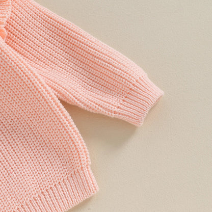 AUDREY Ruffle Sleeve Knitted Sweater