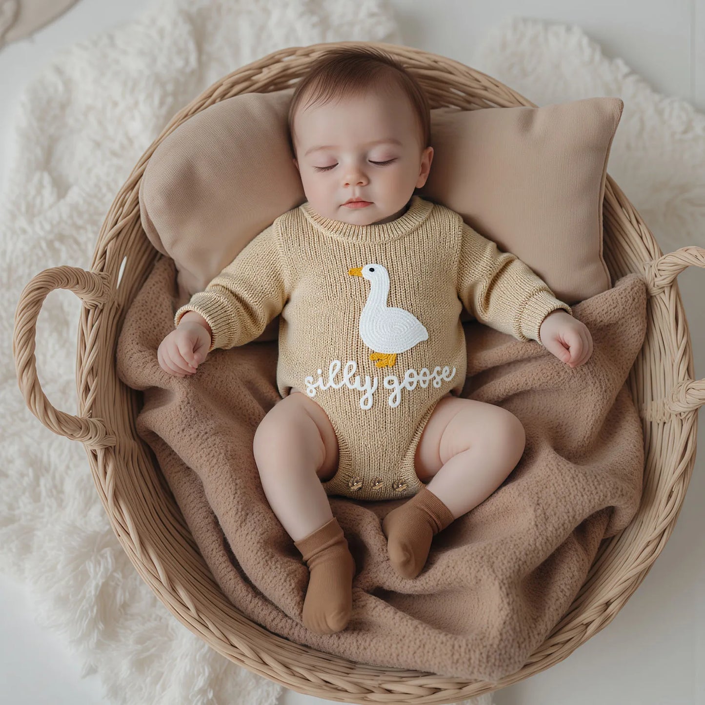 SILLY GOOSE Knitted Romper