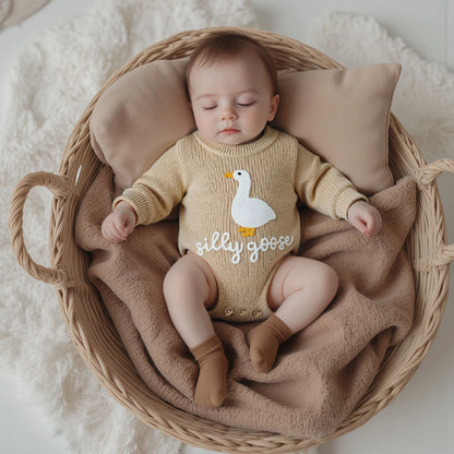 SILLY GOOSE Knitted Romper