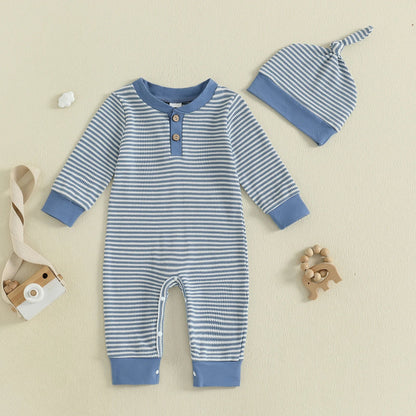 TOMMY Striped Jumpsuit with Beanie