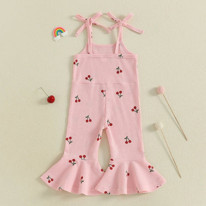 CHERRIES Bellbottom Pull-on Jumpsuit