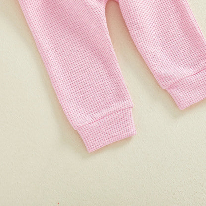 LIL SIS Bowtie Waffle Knit Outfit
