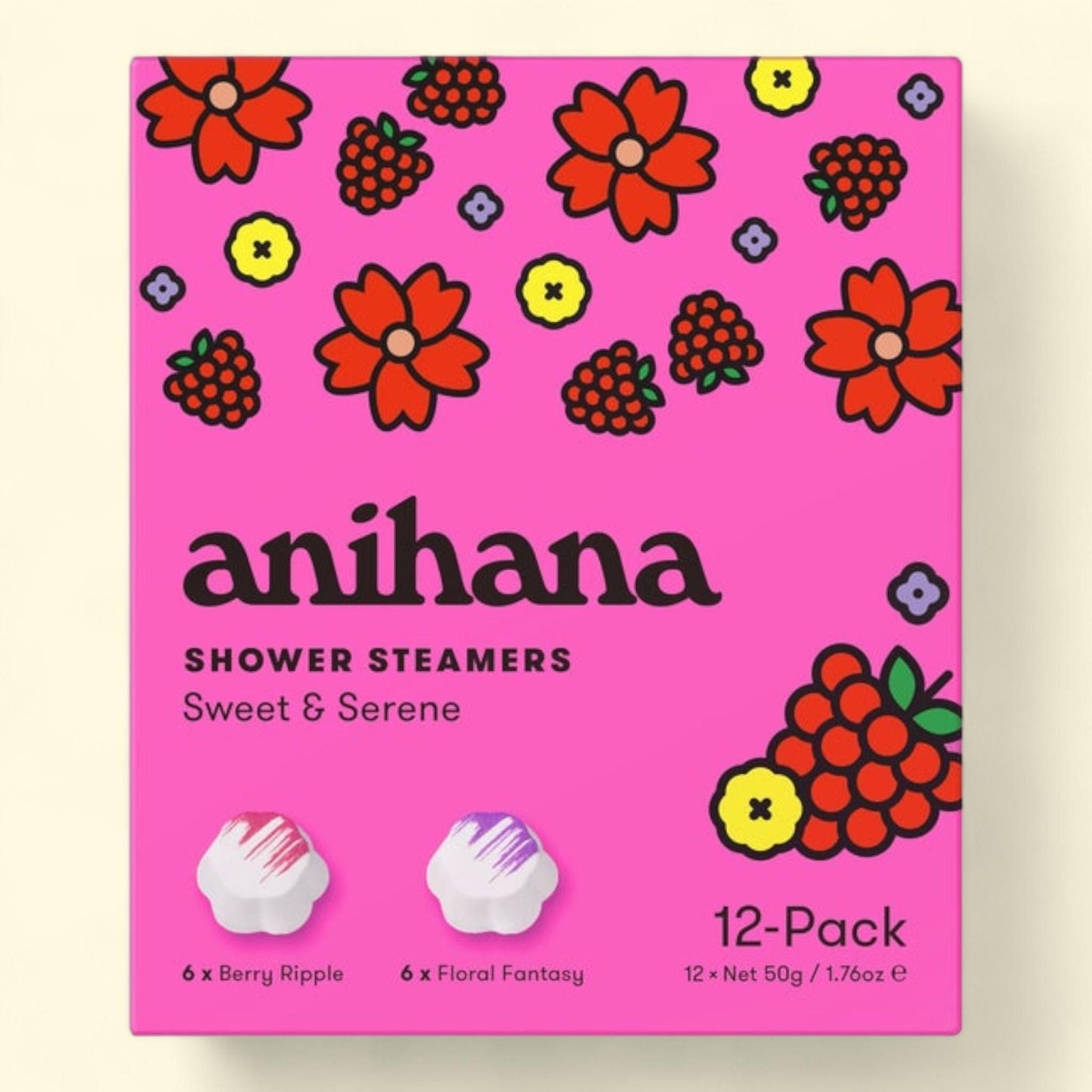 anihana Shower Steamers, 1.76 oz, 12-pack