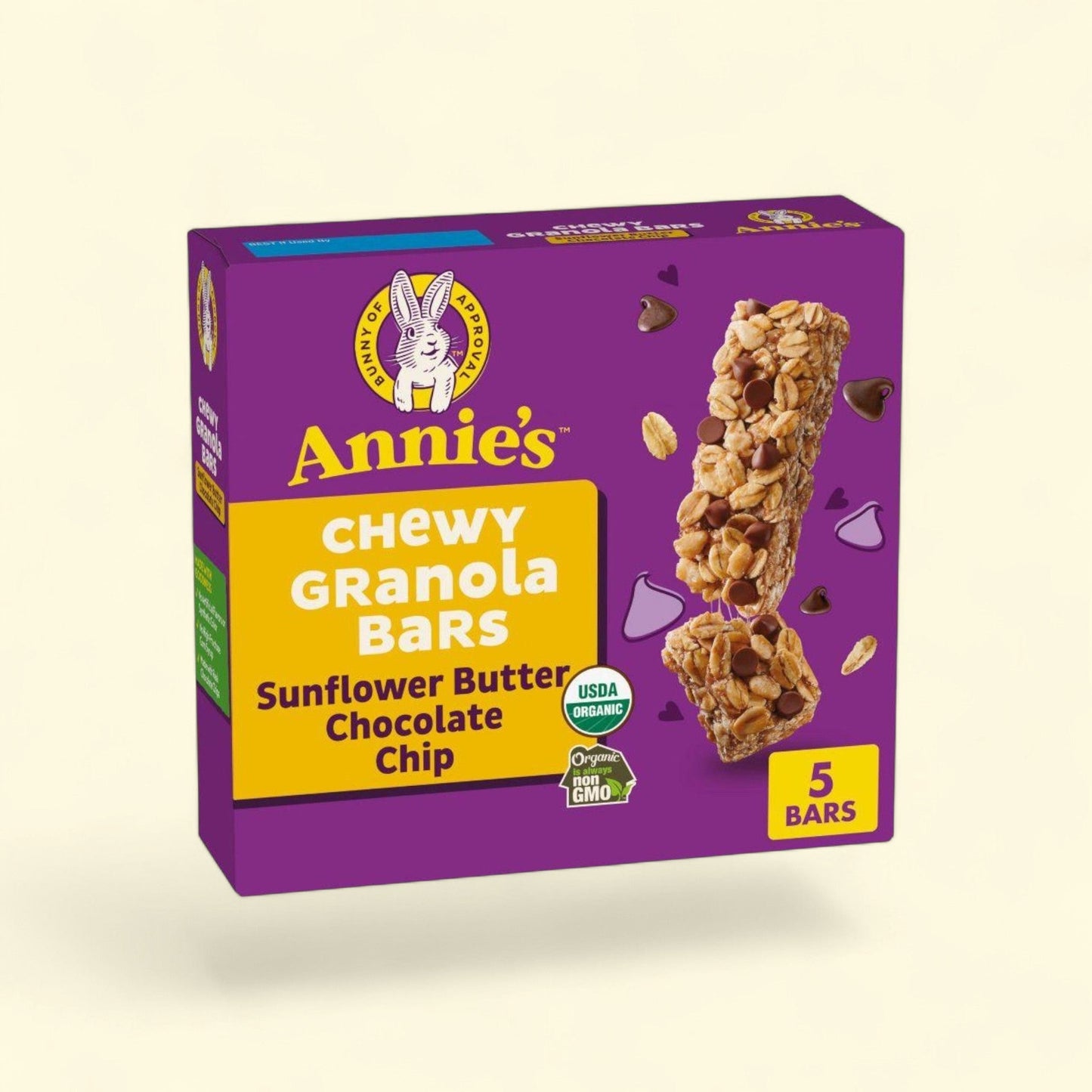Annie's Chewy Granola Bars, Sunflower Butter Chocolate Chip, 5ct