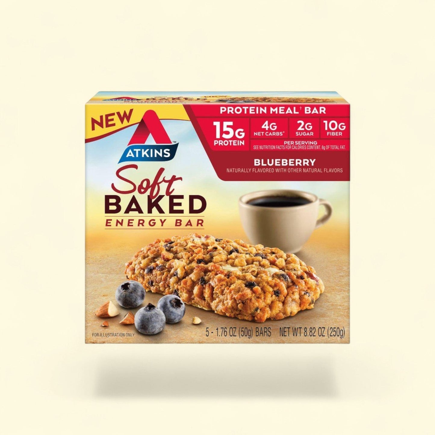 Atkins Energy Meal Bars, Blueberry, 8.82oz/5pk