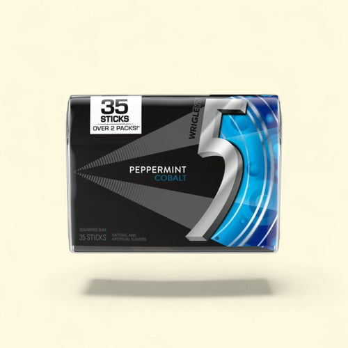 5 Gum Peppermint Cobalt Sugar Free Gum, 35-Stick Pack