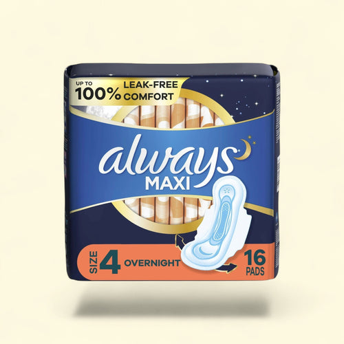 Always Maxi Overnight Pads, Size 4, 16 CT