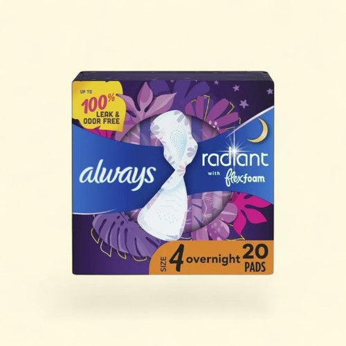 Always Radiant Feminine Pads, Size 4, 20 Count