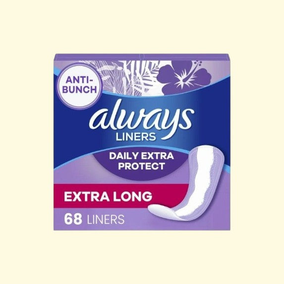 Always Daily Liners Xtra Long Length, 68 Ct